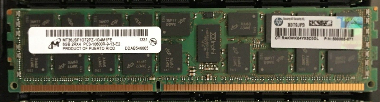 Micron 8GB 2Rx4 PC3-10600R DDR3-1333 MT36JSF1G72PZ-1G4M 500205-071 