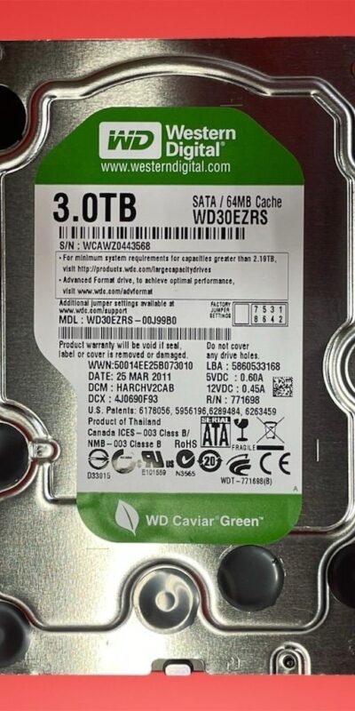 Western Digital Caviar Green 3TB 3.5in SATA HDD WD30EZRS 64MB Cache Tested