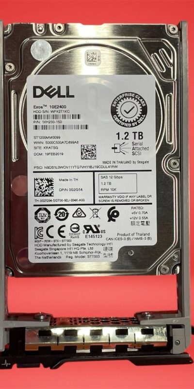 Dell 1.2TB 10K RPM 12Gb/s SAS 2.5" Server HDD w/Tray PowerEdge R630 R730 R740