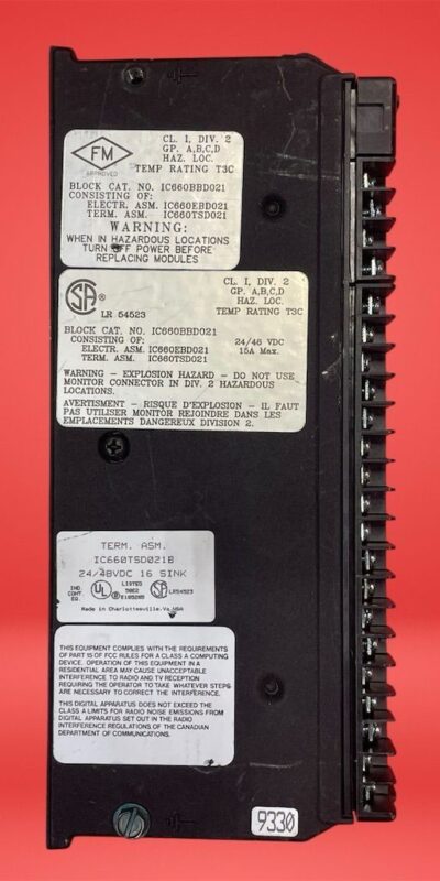 GE Fanuc Genius IO Block 24/48VDC 16PT Source IC660EBD021E IC660TSD021B