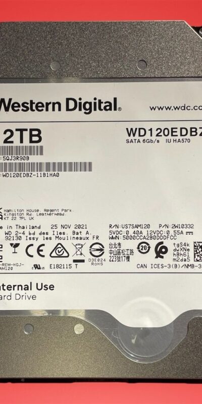 Western Digital WD80EMAZ 12TB 3.5" SATA Internal Desktop Hard Drive HDD