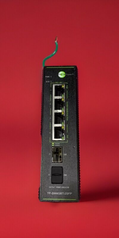 Tycon Power TP-SW4GBT-2SFP Industrial 6-Port Gigabit PoE+ L2+ Managed Switch