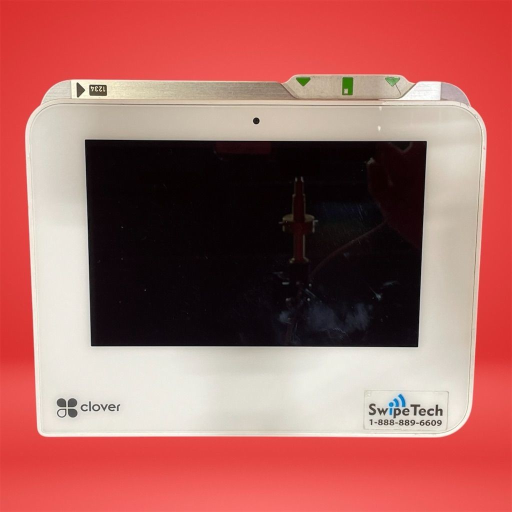 Clover POS Credit Card Terminal w/ SwipeTech Reader & Stand - Tested Works