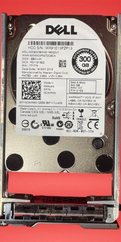 Dell 300GB 10K 2.5" SAS 6Gb/s HDD 0CWHNN for PowerEdge Servers