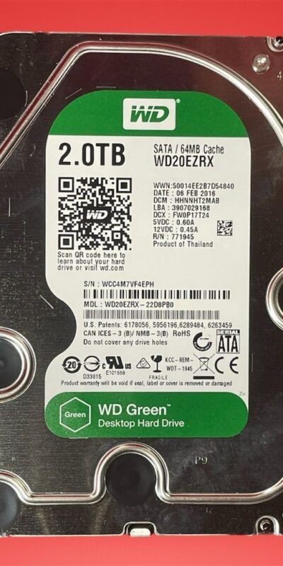 Western Digital WD20EZRX 2TB 3.5" SATA Desktop Internal HDD Tested