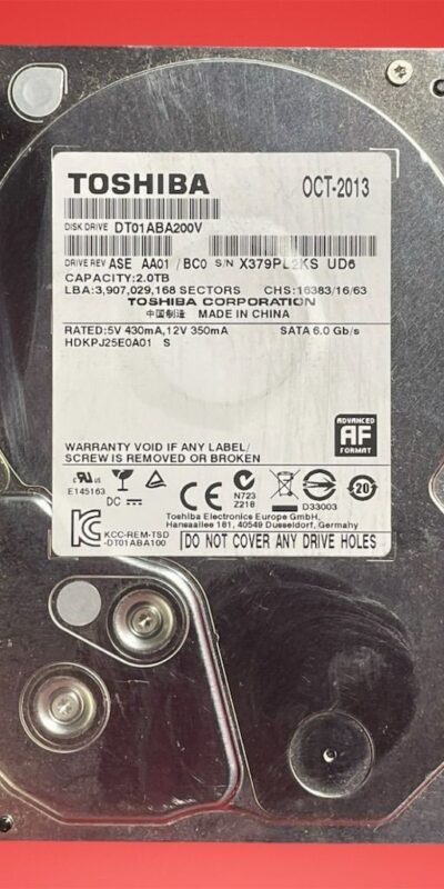 Toshiba 2TB 3.5" 7200RPM SATA 6Gb/s Desktop PC Internal Hard Drive HDD