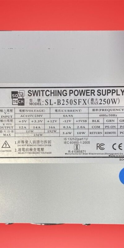 Solytech SL-B250SFX ATX Switching Power Supply MAX 250W