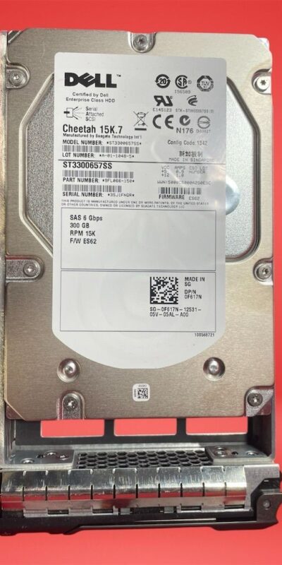Dell 300GB 15K 3.5" SAS Hard Drive w/ Caddy 0F617N - Tested