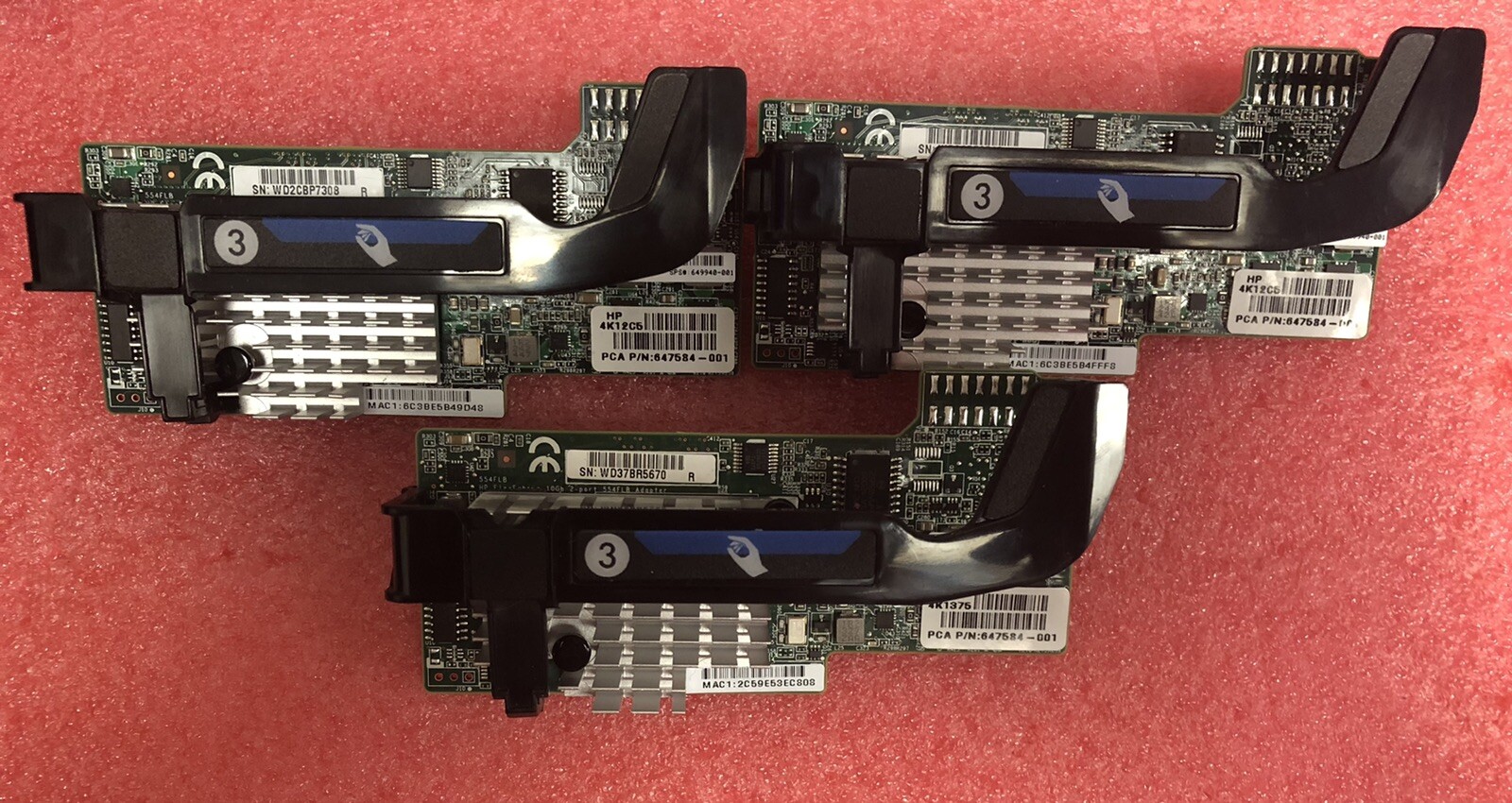 HP FlexFabric 10Gb 2-Port 554FLB Adapter 647584-001 – Lot of 3