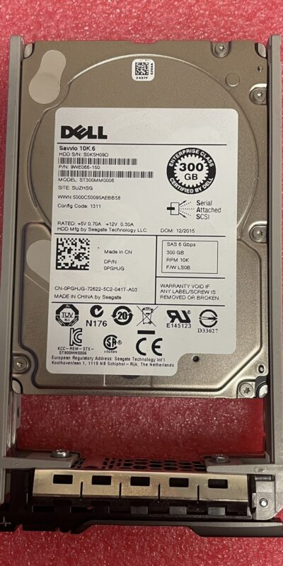 Dell Seagate 300GB 10K 6Gb/s SAS 2.5in HDD ST300MM0006 w/Tray