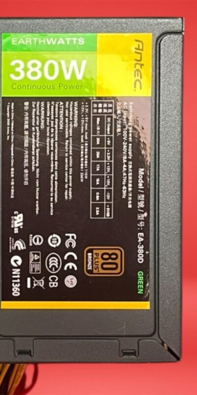 Antec EarthWatts Green EA-380D 380W 80+ ATX Power Supply Tested