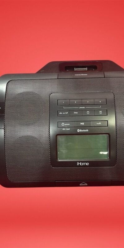 iHome iP47B Bluetooth Alarm Clock Dock Speaker FM Radio for iPhone iPod