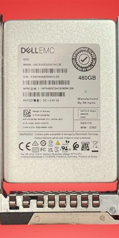 Dell 480GB 2.5in SATA SSD 6Gb/s Enterprise High Endurance Solid State Drive