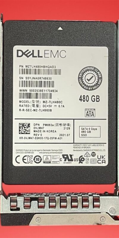 Dell EMC 480GB 2.5" SATA SSD 6Gbps VJM47 Enterprise Server Drive