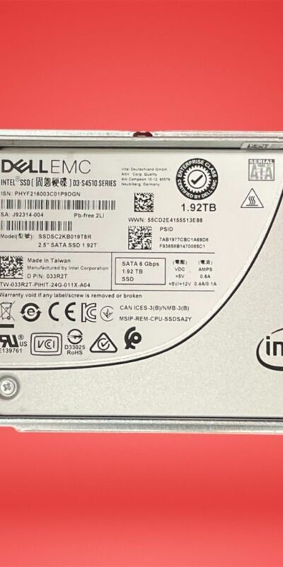 Intel DC S4500 1.92TB 2.5" SATA 6Gb/s SSD 3D TLC Enterprise Solid State Drive