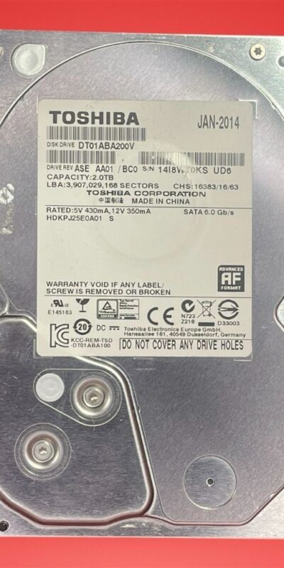 Toshiba 2TB 3.5" SATA III 6Gb/s Surveillance Internal Hard Drive DT01ABA200V