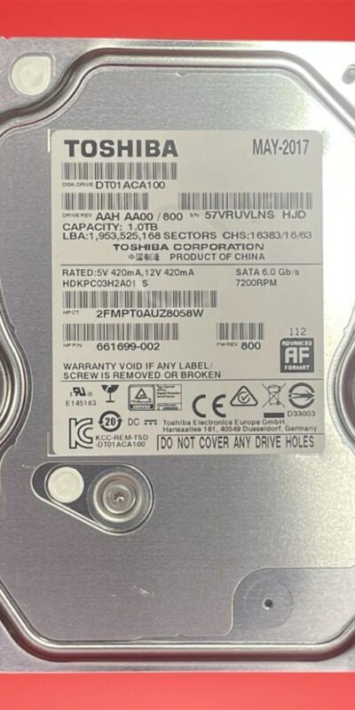 Toshiba 1TB 7200RPM 3.5" SATA Internal Desktop HDD Hard Drive PC
