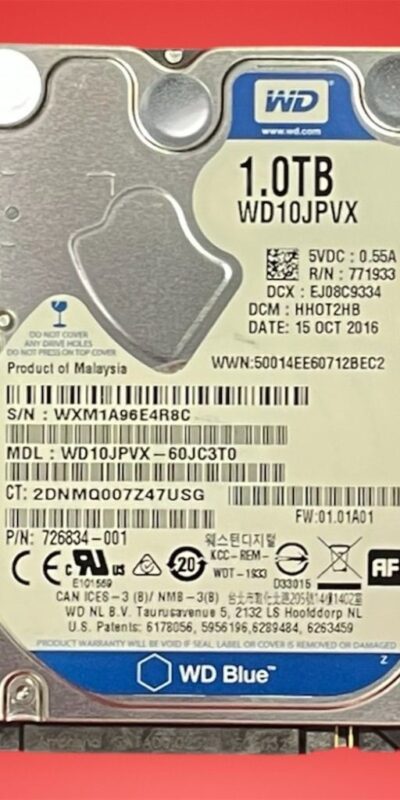 WD Blue 1TB 2.5" SATA Laptop Hard Drive 5400RPM 7mm WD10JPVX Tested
