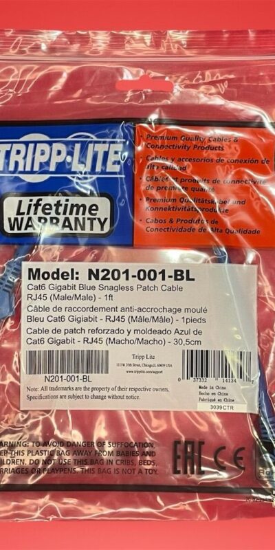 Lot 17 Tripp Lite N201-001-BL 1ft Cat6 Gigabit Snagless Ethernet Cables RJ45