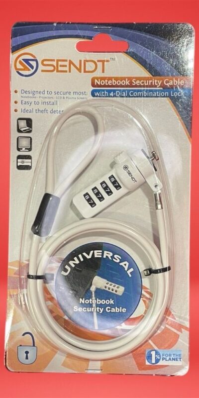 Sendt Universal Laptop Security Cable 4-Dial Combo Lock Fits Kensington Slot