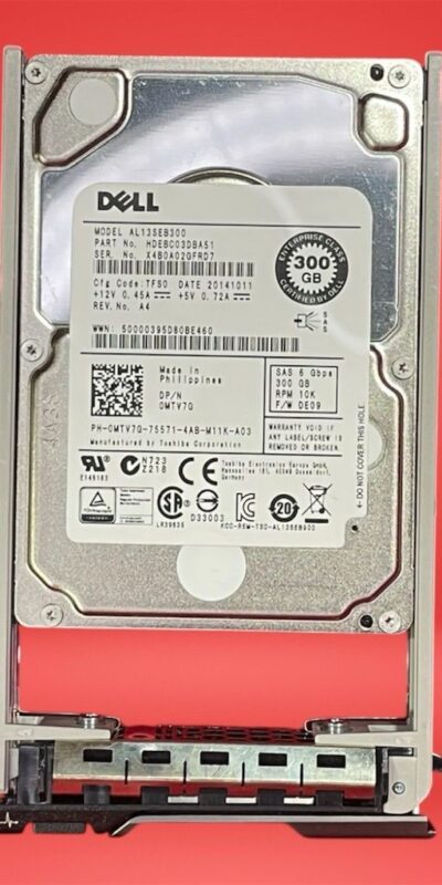 Dell 300GB 10K RPM 2.5" SAS 6Gb/s HDD Server Hard Drive