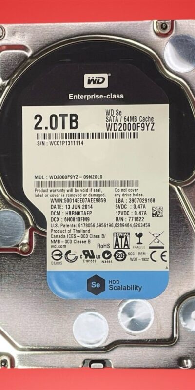 WD 2TB 7200RPM 3.5" SATA Enterprise HDD – RE / SE Class, Tested Good