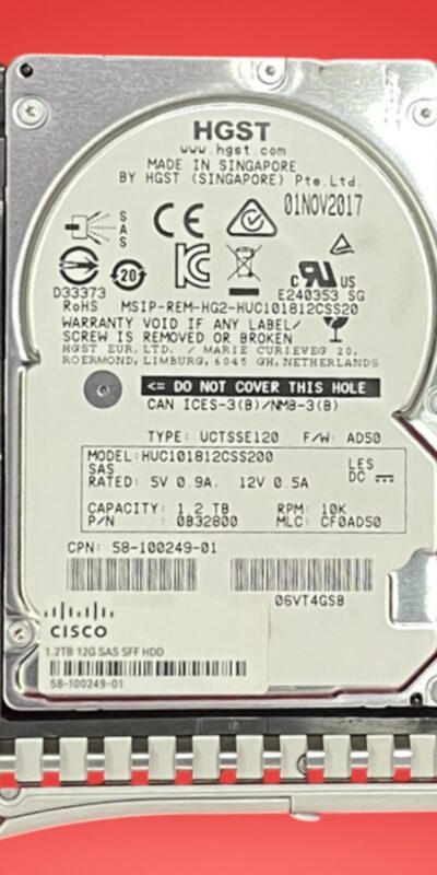 HGST 1.2TB 10K SAS 12Gb/s 2.5" HDD HUC101812CSS200 0B32671 Server Drive