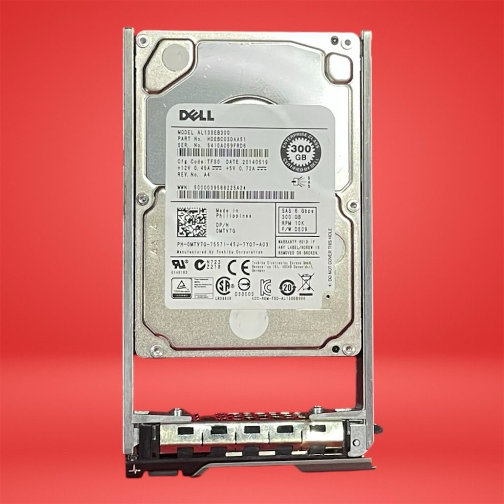 Dell 2.5" 300GB 10K SAS 6Gb/s HDD w/ PowerEdge Tray - Tested