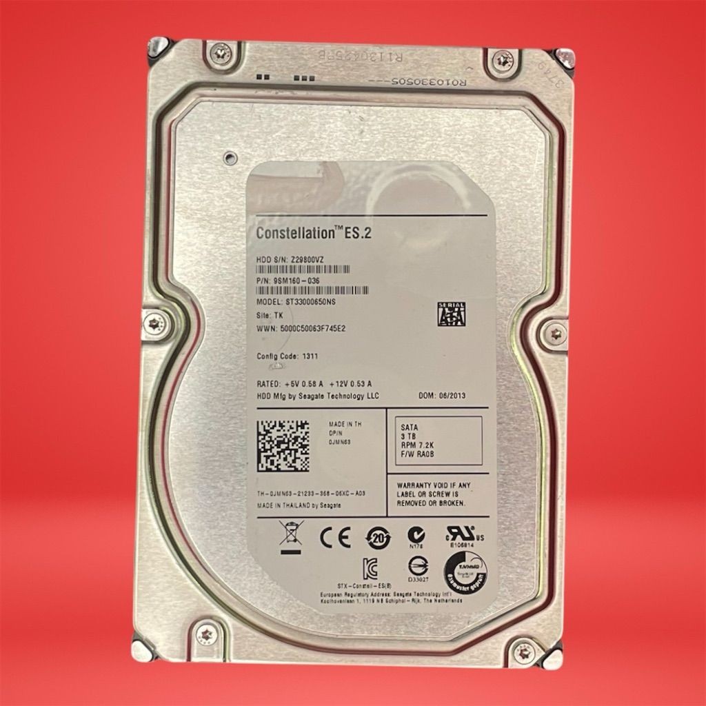Seagate Constellation ES.2 3.5" SATA 7200RPM Desktop HDD ST33000650NS 0JMN63