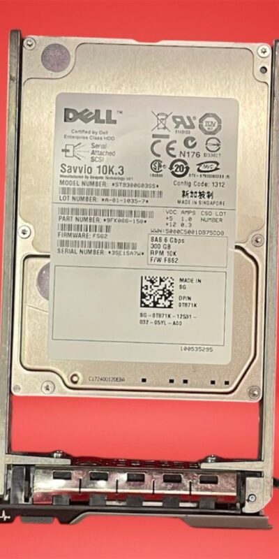 Dell Seagate Savvio 10K.3 300GB 2.5" SAS 6Gb/s HDD w/ Tray ST9300603SS