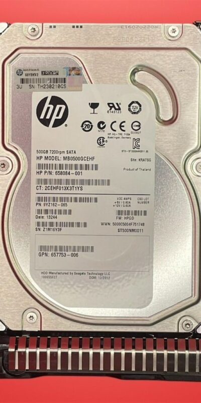 HPE 500GB 7.2K SATA 3.5" LFF HDD w/ Tray MB0500GCEHF for ProLiant