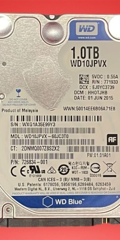 WD 1TB 2.5" SATA HDD WD10JPVX-60JC3T0 5400RPM HP 726834-001 Tested