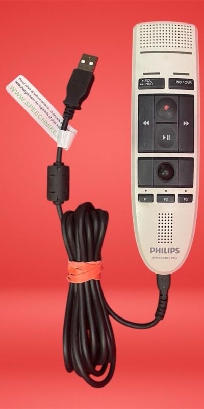 Philips SpeechMike USB Voice Recorder Microphone Push Button White