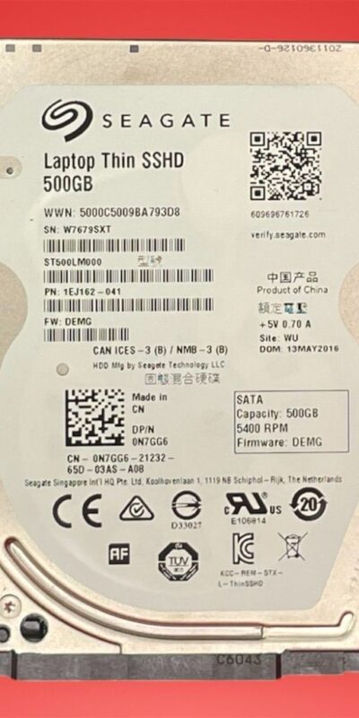 Seagate 500GB 2.5" SSHD Hybrid Laptop Drive ST500LM000 SATA III 6Gb/s HDD