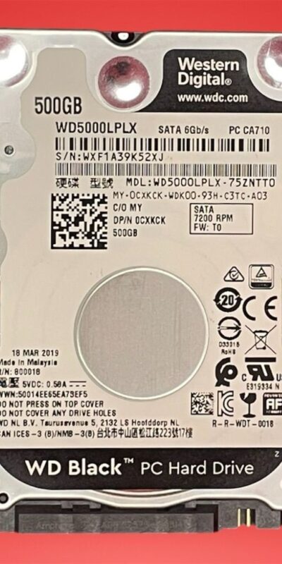 WD Black WD5000LPLX 500GB 7200RPM 2.5" SATA Internal Laptop HDD