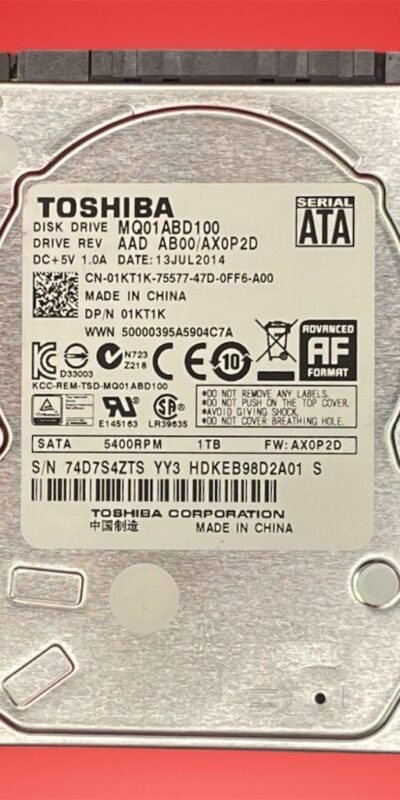 Toshiba 500GB 2.5" SATA Laptop Hard Drive MQ01ABD100 5400RPM HDD Tested