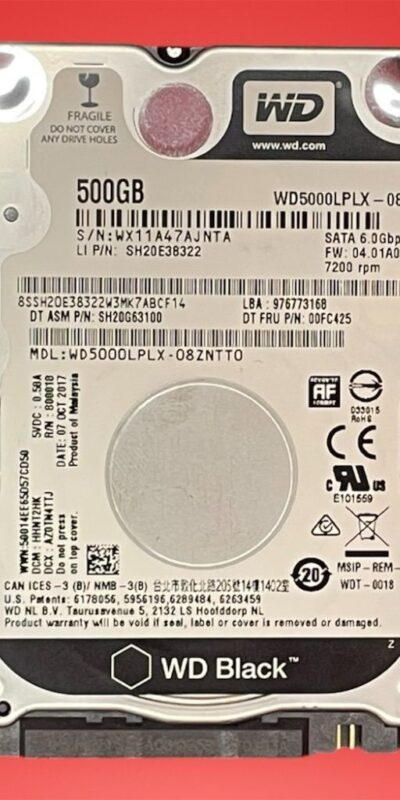 Western Digital 500GB 7200RPM 2.5" SATA Laptop HDD WD5000LPLX Tested