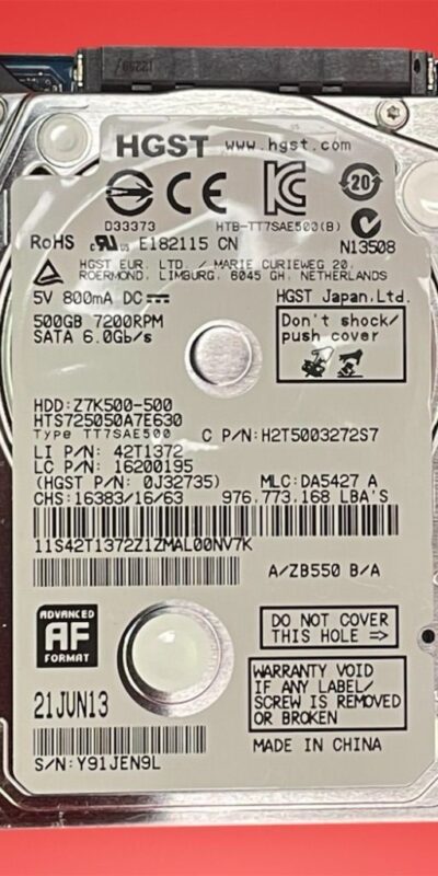 Lot 8 HGST 500GB 7200RPM 2.5" SATA Laptop HDD HTS725050A7E630 Tested