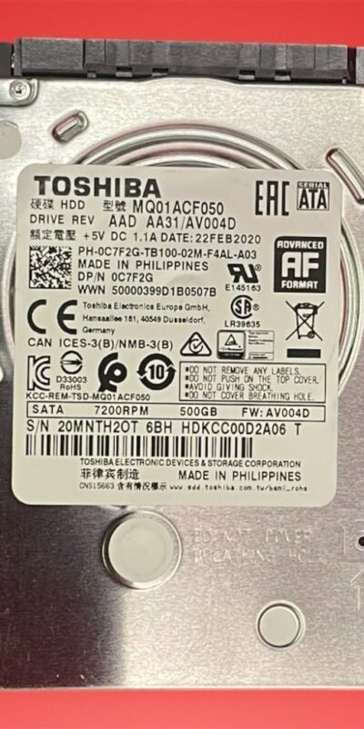 Lot of 10 Toshiba 500GB 2.5" SATA III HDD MQ01ACF050 5400RPM Tested