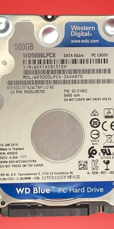 Lot 10 WD Blue 500GB 2.5in SATA 6Gb/s 7mm HDD WD5000LPCX - Tested