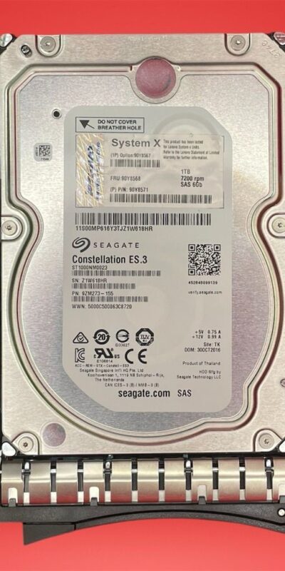 Seagate Constellation ES.3 1TB 3.5" SAS 6Gb/s 7200RPM Enterprise HDD ST1000NM003