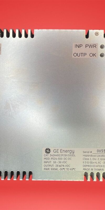 GE Energy Mark VI 500W 28V DC Switching Power Supply High Efficiency