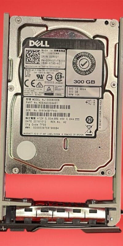 Lot 2 Dell 300GB 15K SAS 2.5in HDD w/ Tray 0RVDT PowerEdge Server