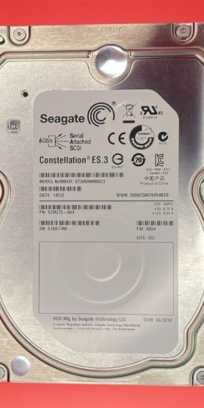 Seagate Constellation ES.3 ST2000NM0023 2TB 3.5" SAS 7200RPM Enterprise HDD