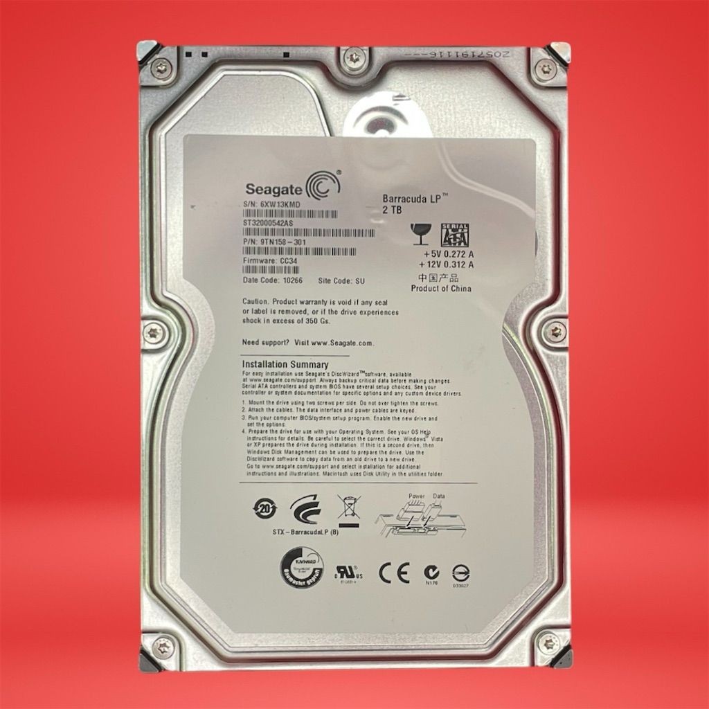 Seagate 2TB 3.5" SATA HDD ST32000542AS 5900RPM Desktop Hard Drive - Tested
