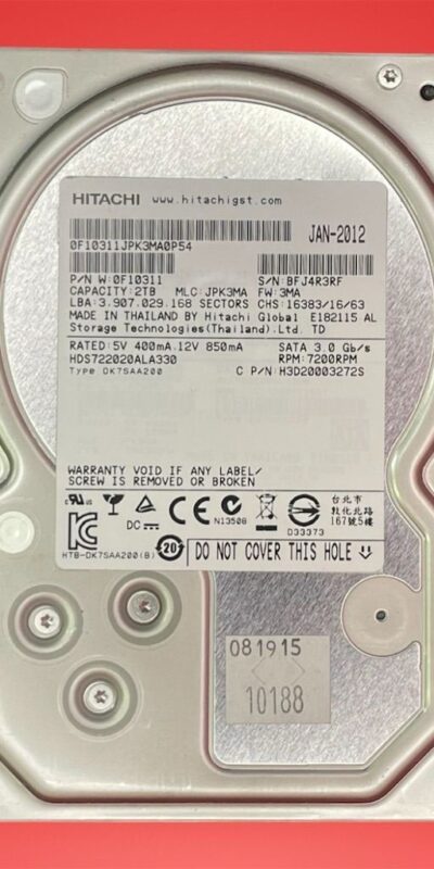 Hitachi Ultrastar HDS722020ALA330 2TB 7200RPM 3.5" SATA HDD Enterprise