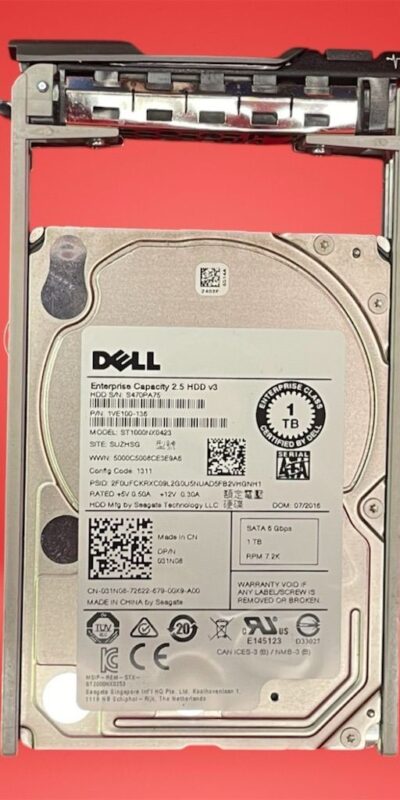 Dell Seagate ST1000NX0423 1TB 2.5" 7.2K SATA 6Gb/s Enterprise HDD 031N08