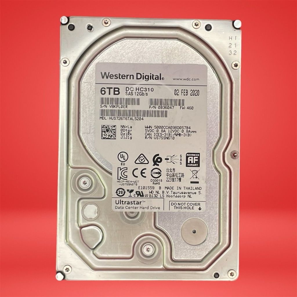 WD Ultrastar HC310 6TB 3.5in SAS 12Gb/s 7200RPM 256MB HDD