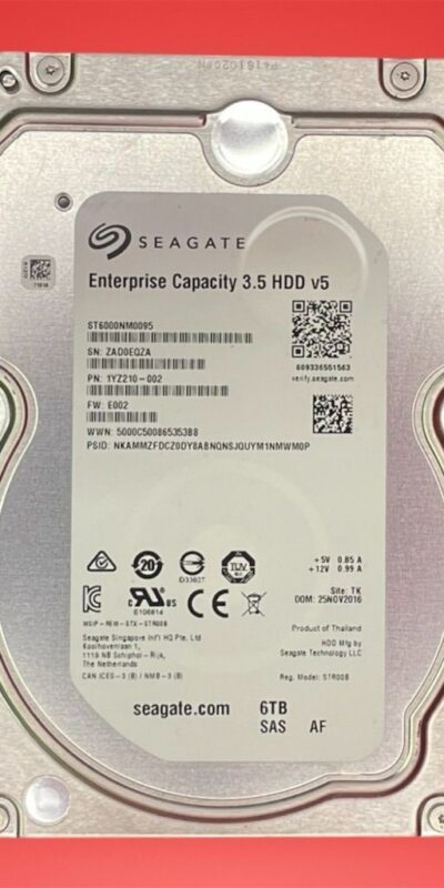 Seagate 6TB 12G SAS 7200RPM 3.5in Enterprise HDD ST6000NM0095 Tested