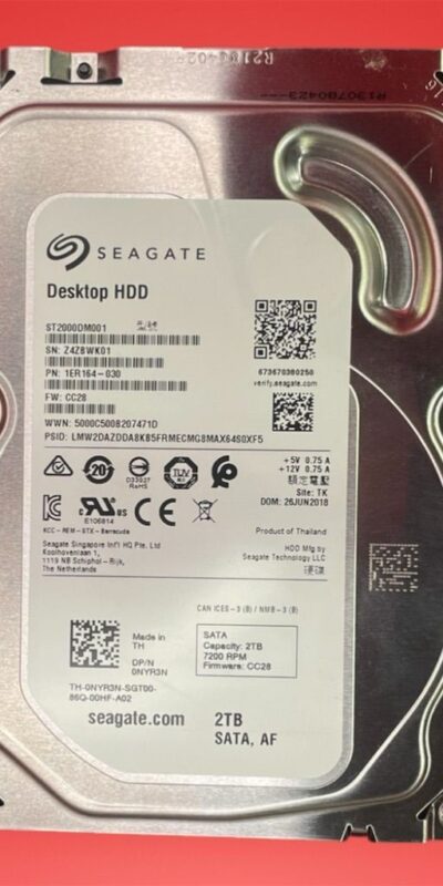 Seagate Barracuda 2TB 3.5" SATA HDD ST2000DM001 7200RPM 64MB Desktop Drive